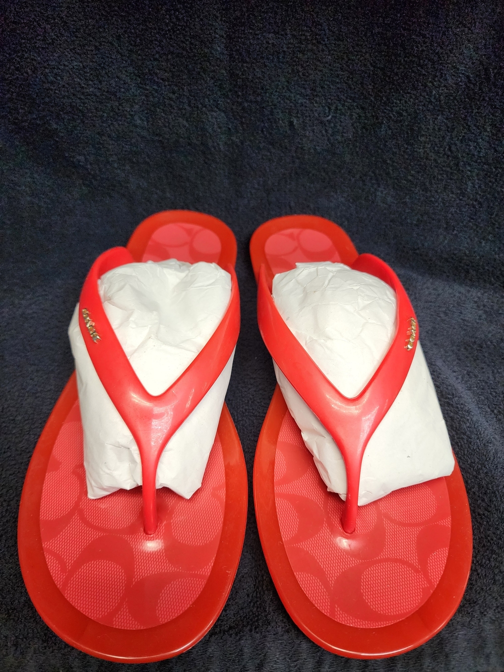 Coach Red Signature Jelly Thong Sandals Sz 8